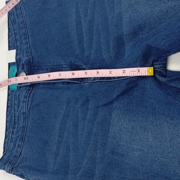 Turquoise Haven women's size medium wide flare stretch raw hem jeans high rise - Picture 7 of 10